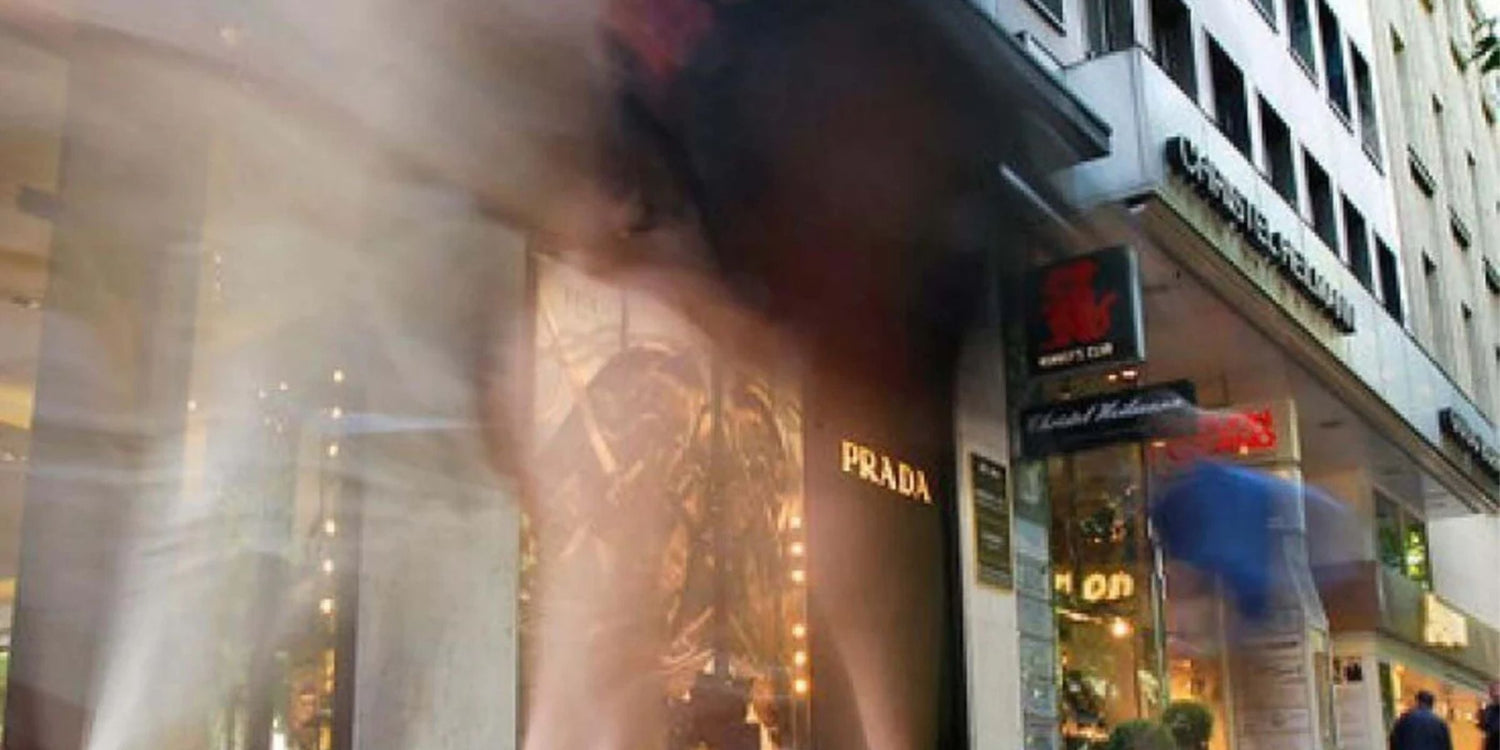 Crime scene at luxury Prada store on Königsallee after penthouse theft