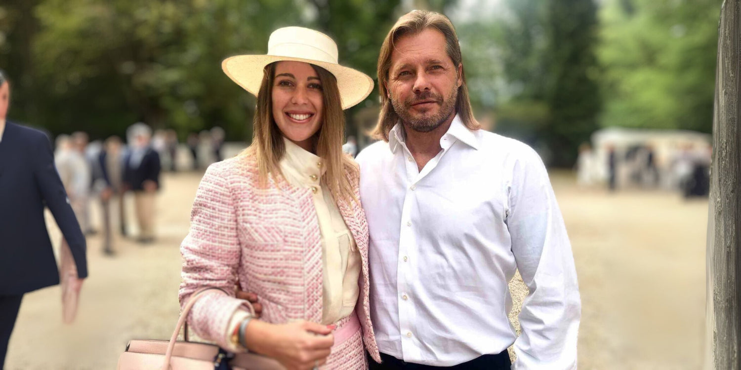 Roger Anthony Cassius Klüh and Jessica Josefine Frühbrodt on race day at Henkel Rennen in Düsseldorf.