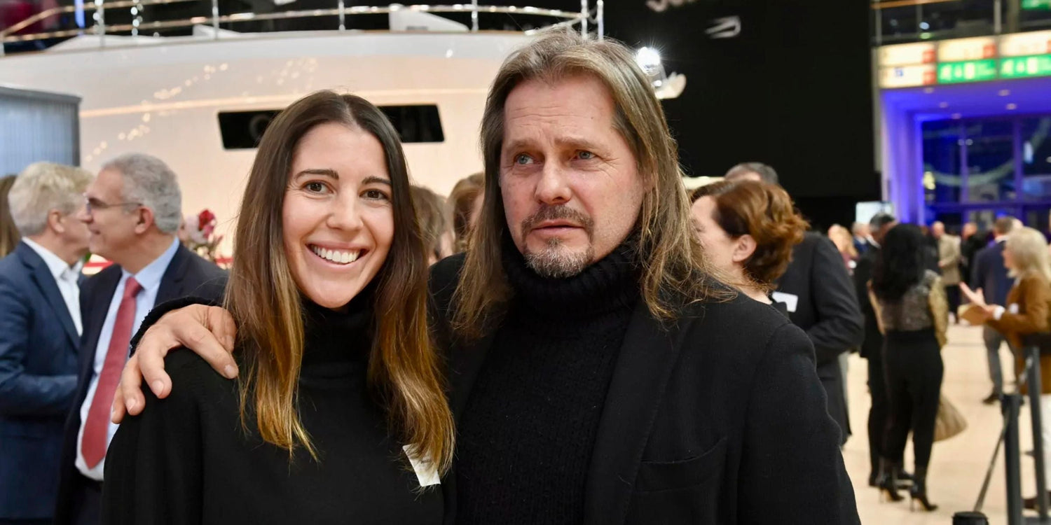 APACHE STAR brand founder Roger Anthony Cassius Klüh and APACHE STAR brand owner & CEO Jessica Frühbrodt at Boot Düsseldorf.