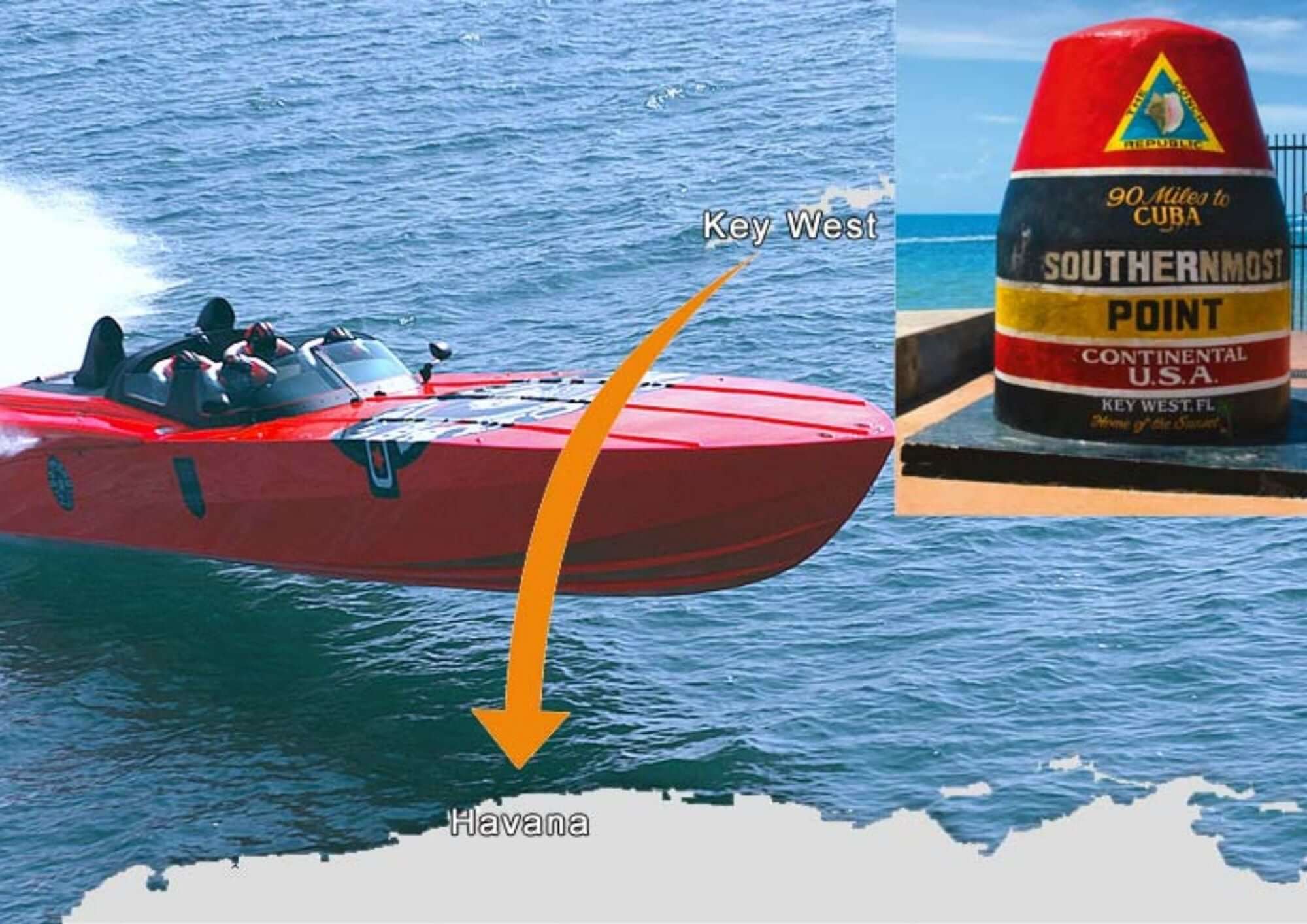 Roger Anthony Cassius Klüh in APACHE STAR High-speed boat racing from Key West to Havana across dangerous waters.