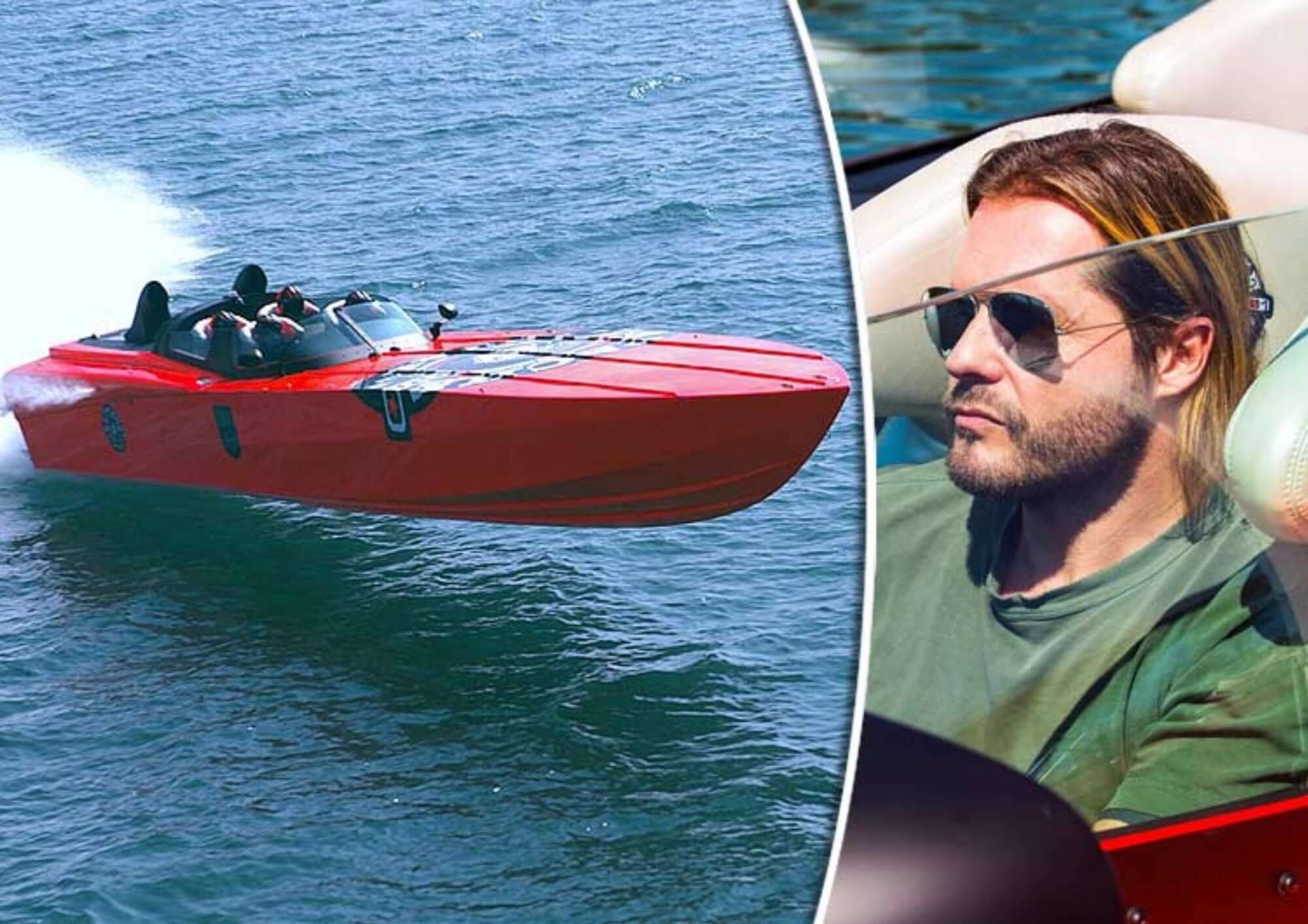 Roger Klüh speeds across ocean in orange World Record powerboat APACHE STAR.