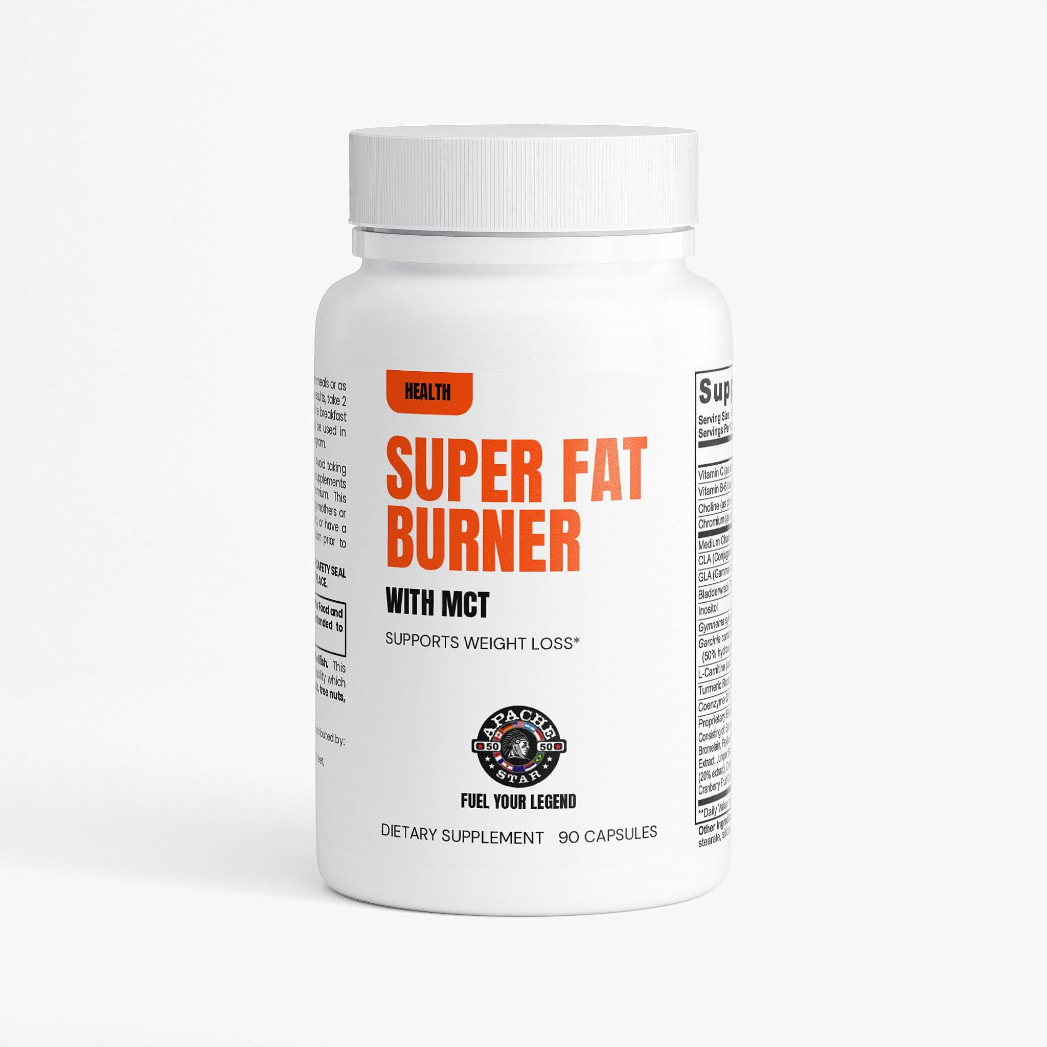 APACHE STAR Super Fat Burner with MCT - Non-GMO Thermogenic Supplement for Weight Control & Enhanced Calorie Burning