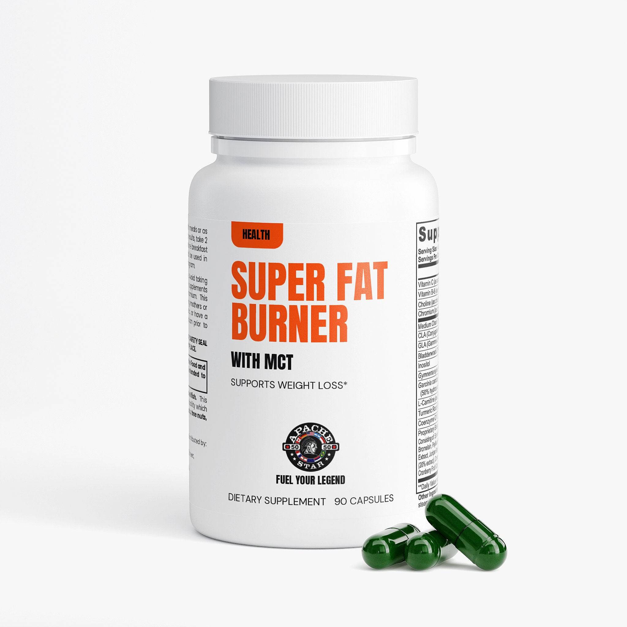 APACHE STAR Fat Burner MCT Oil Supplement - Appetite Control & Energy Boost Formula for Men's and Women's Weight Management