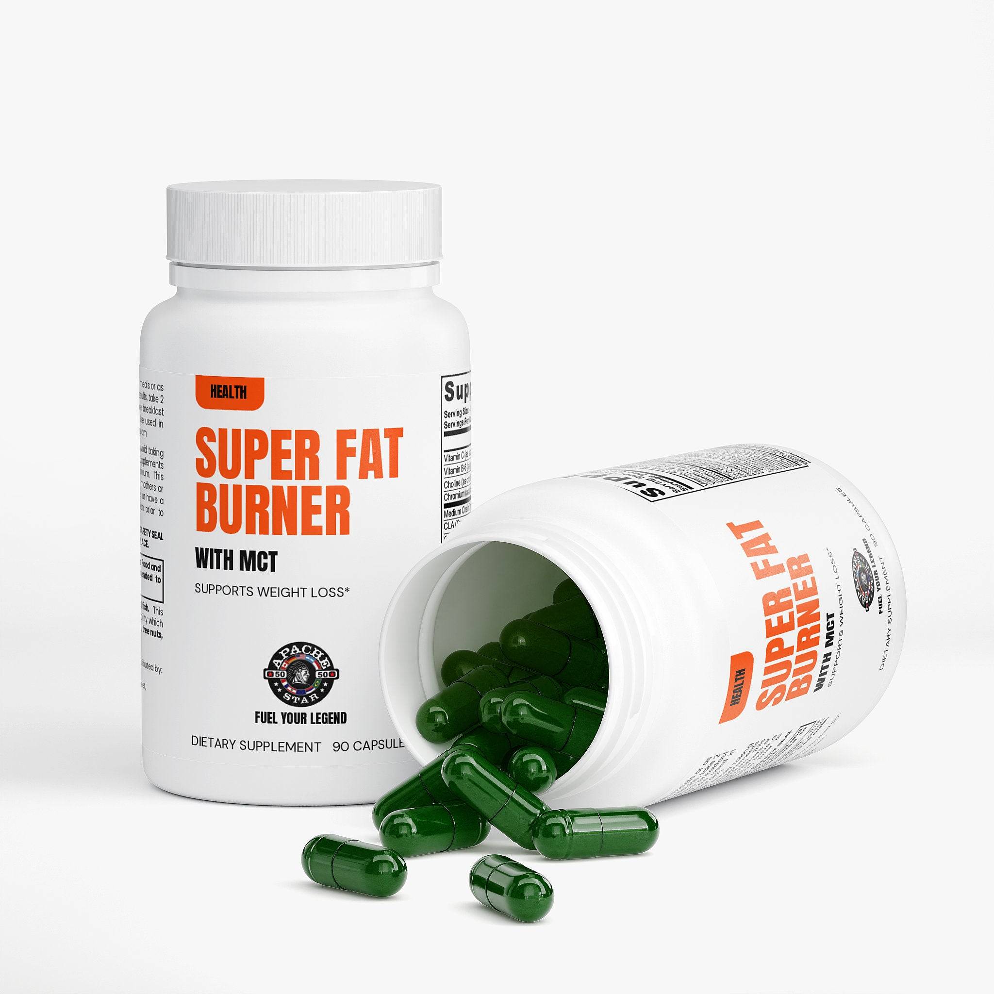 APACHE STAR Super Fat Burner with MCT Oil 3-Month Supply - Thermogenic Weight Loss Supplement for Men and Women Made in USA