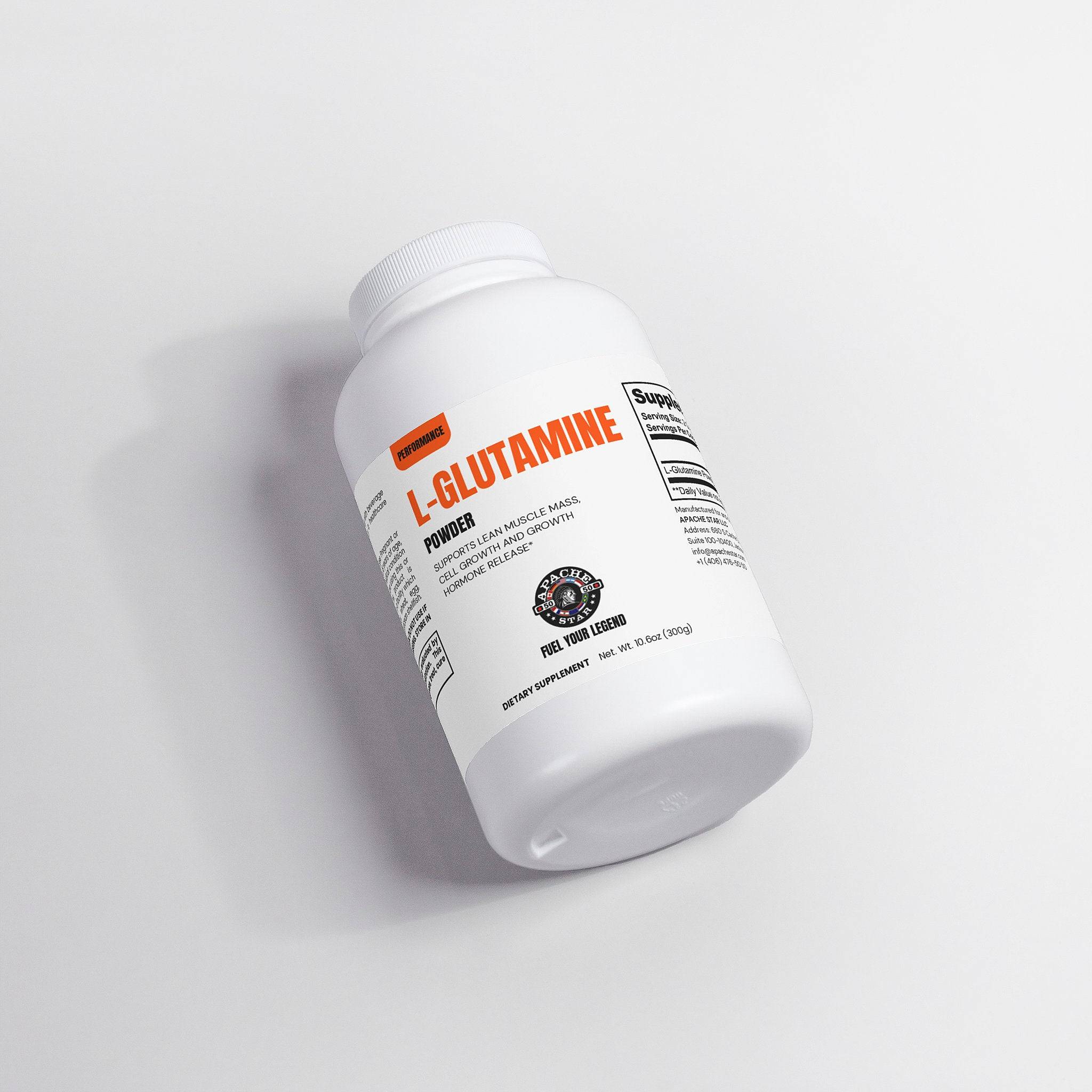 APACHE STAR L-Glutamine Powder 3-Month Supply - Pure Amino Acid Supplement for Muscle Recovery & Gut Health Made in USA