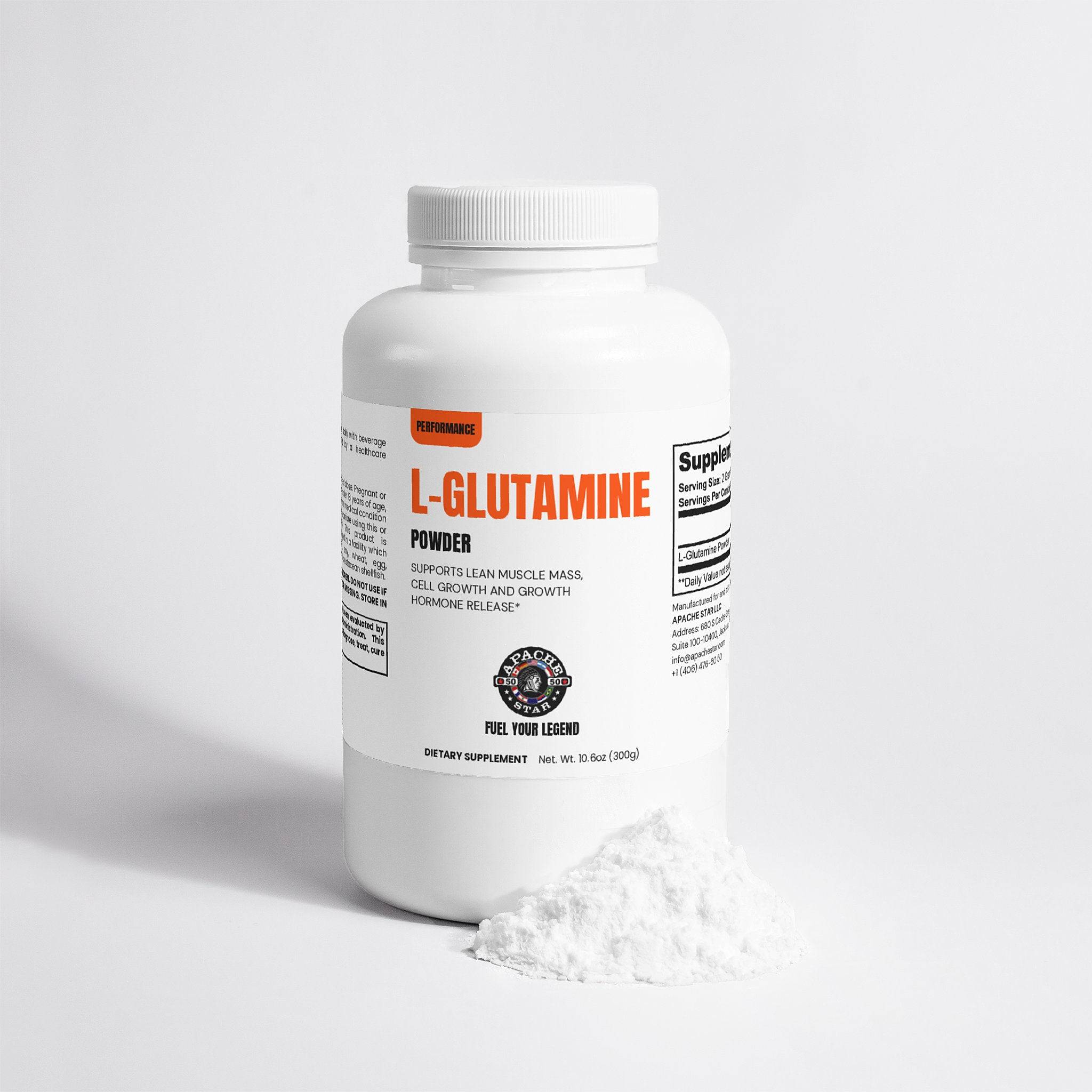 APACHE STAR L-Glutamine Powder 2-Month Supply - Pure Amino Acid Supplement for Muscle Recovery & Gut Health Made in USA