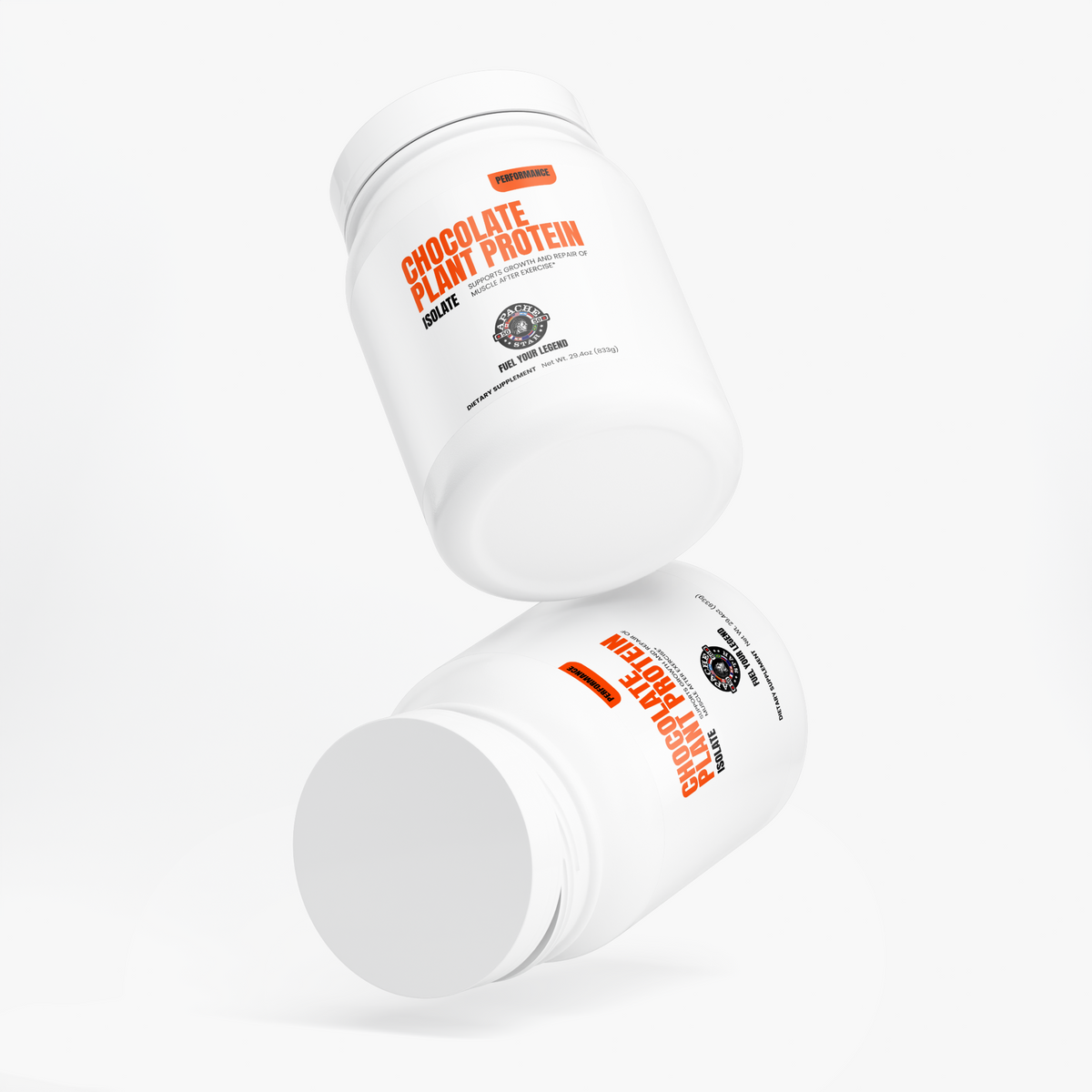APACHE STAR PLANT PROTEIN (CHOCOLATE) — several tubs shown from different angles