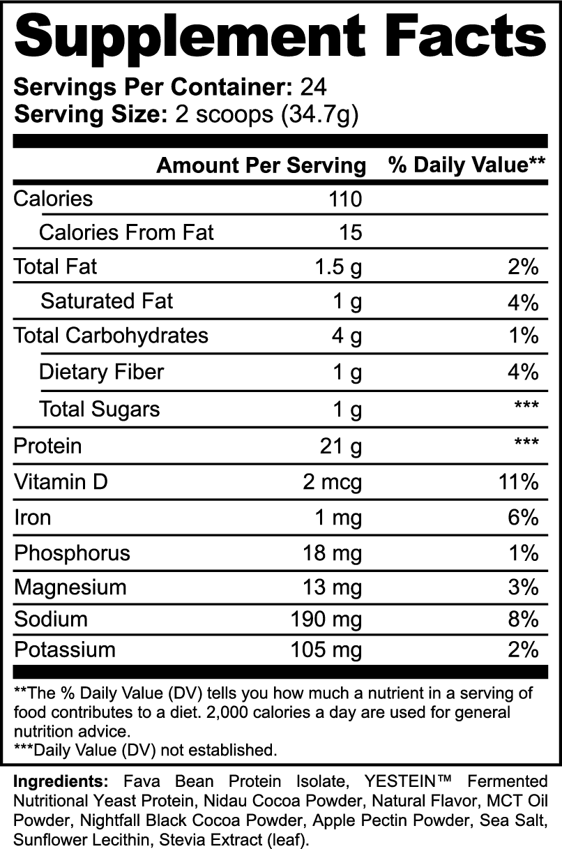 APACHE STAR PLANT PROTEIN (CHOCOLATE) — Supplement Facts panel