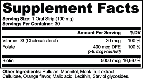 HAIR, SKIN & NAILS STRIPS - ORANGE | 3 Month Supply