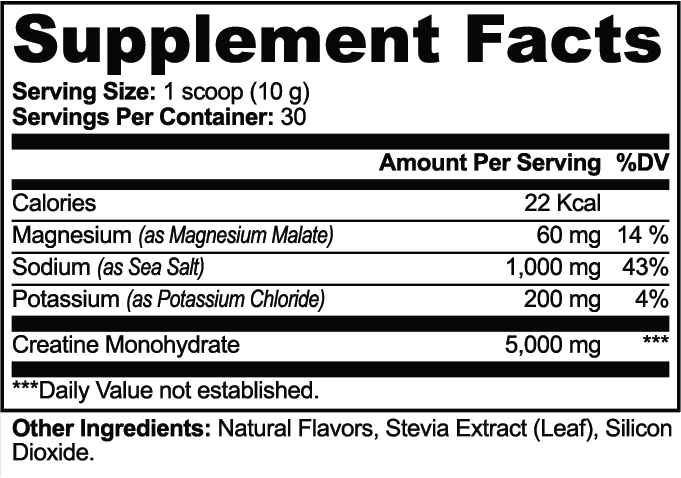 APACHE STAR CREATINE HYDRATION POWDER — Supplement Facts panel