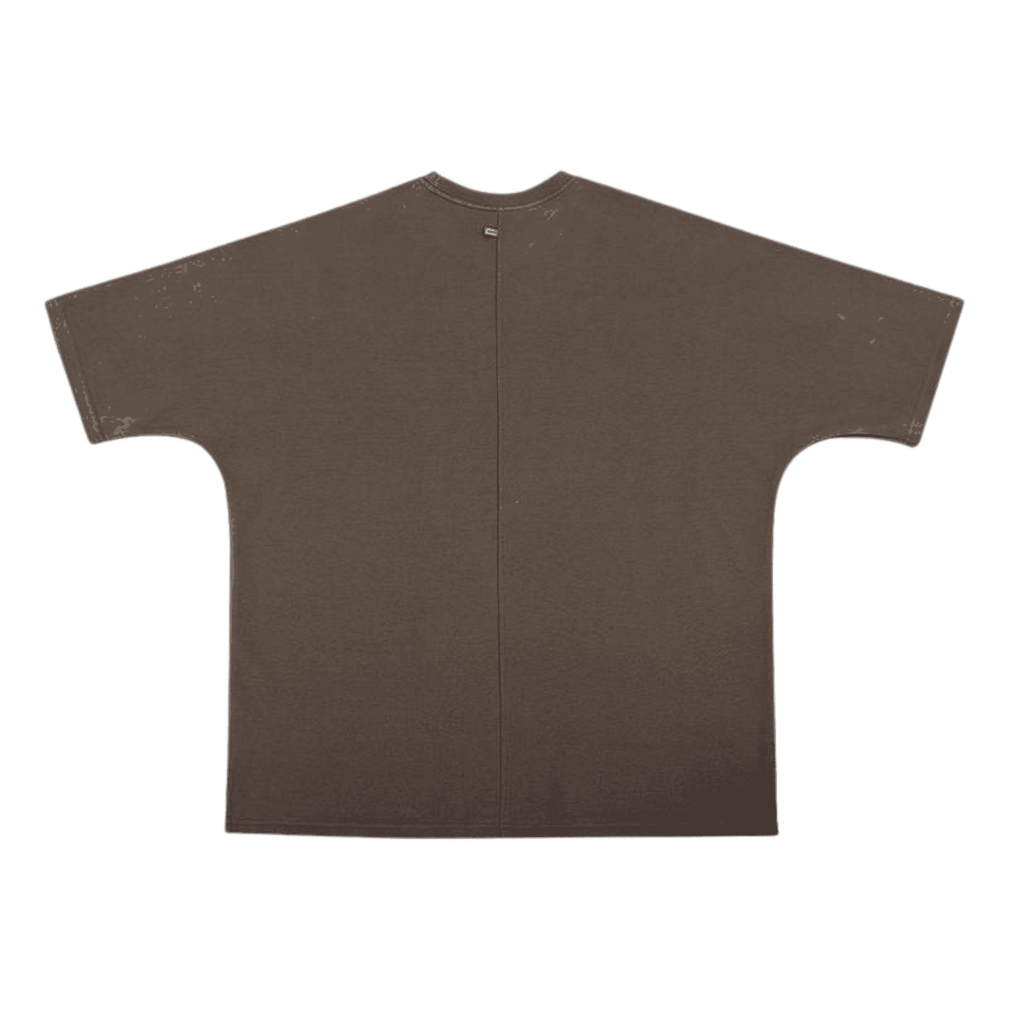 Back view of BOXY TEE 'MANHATTAN' by APACHE STAR in brown, emphasizing its structured boxy shape and soft cotton texture.