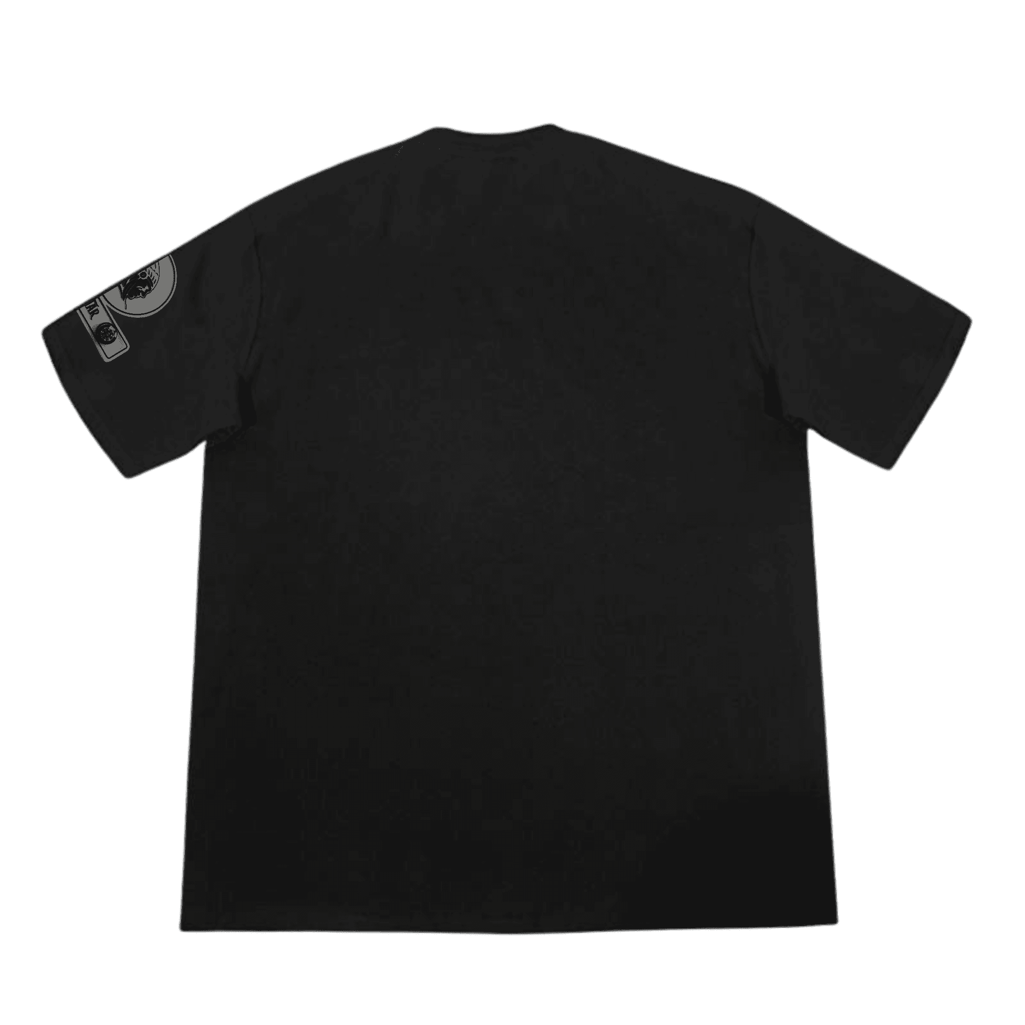 Back view of black Iconic APACHE STAR Miami Tee, showcasing minimalist design and breathable cotton for active lifestyles.