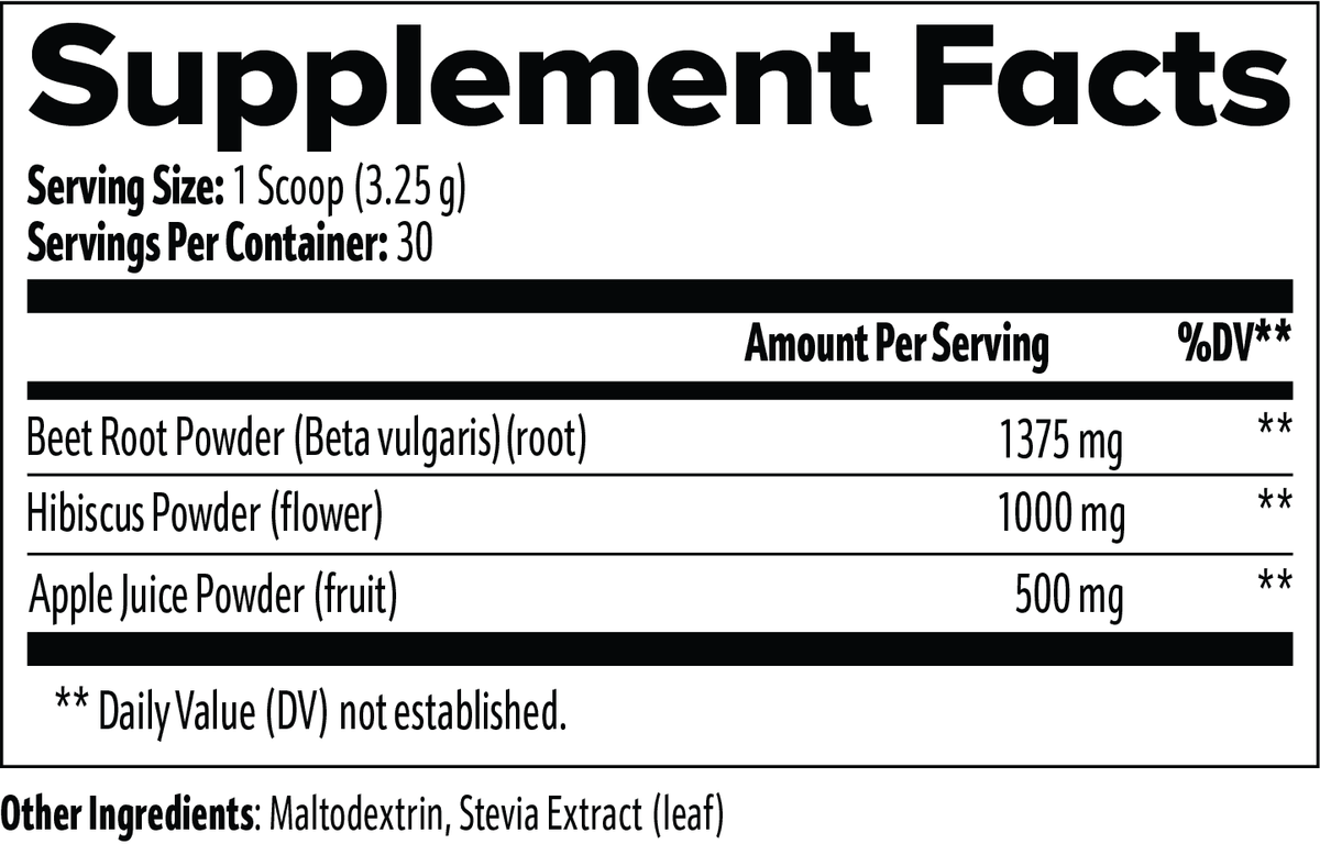 APACHE STAR BEETROOT POWDER — Supplement Facts panel