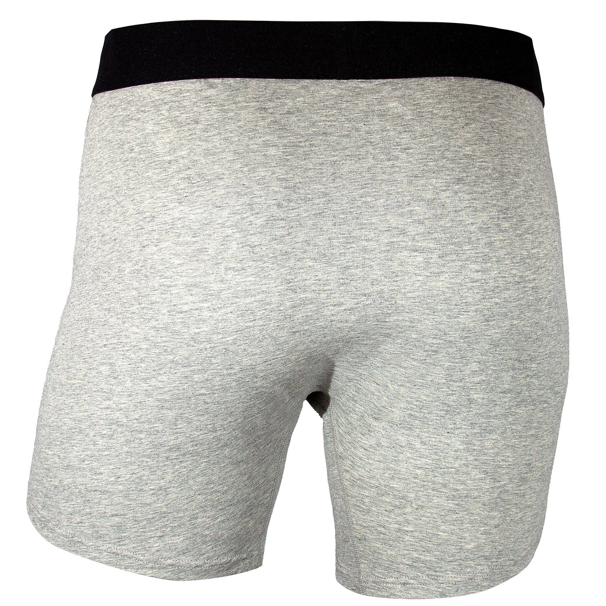 Gray boxer briefs with black waistband