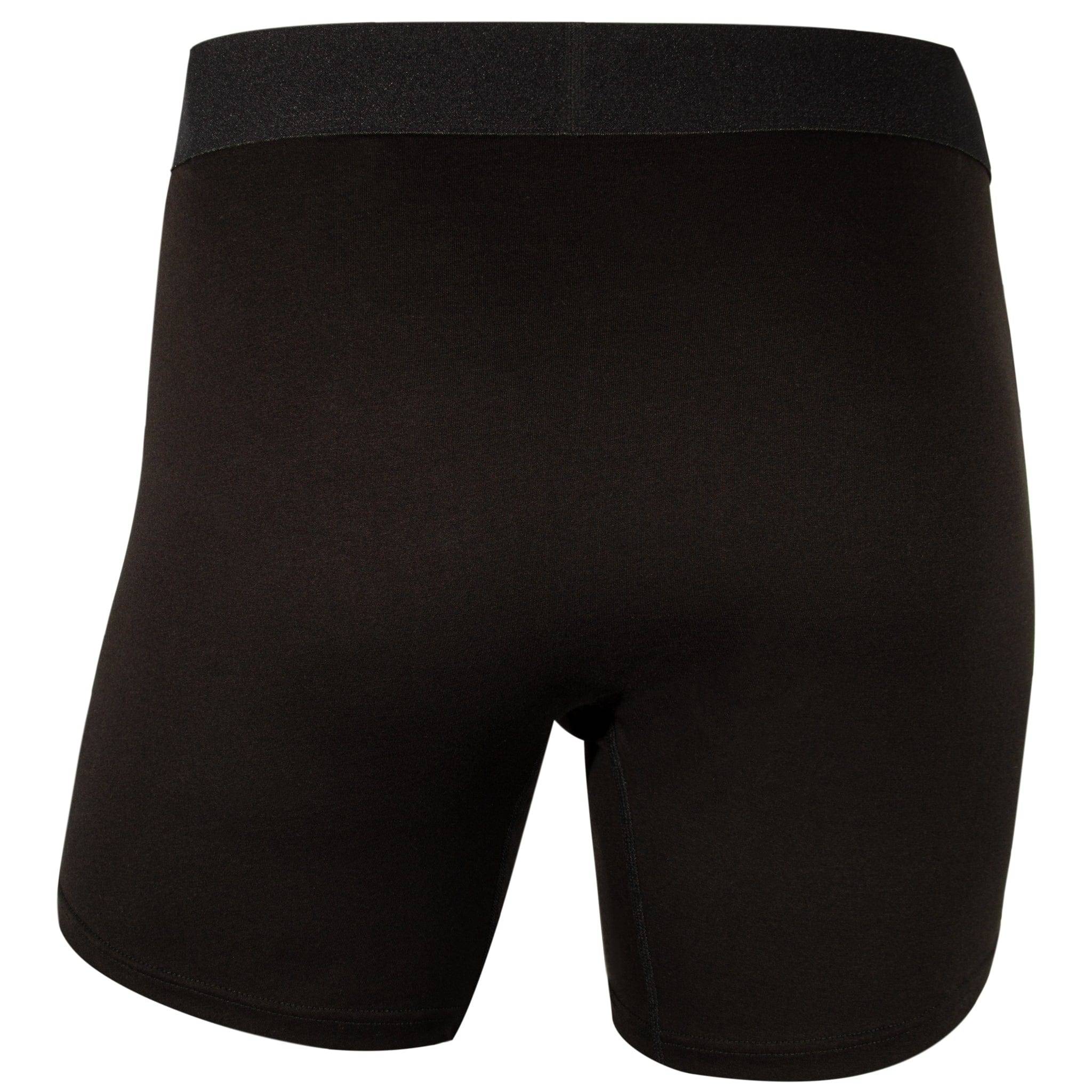 Back view of black COMMANDER'S COMFORT boxer briefs by APACHE STAR from 5 pack set, showcasing seamless design and comfort fit.