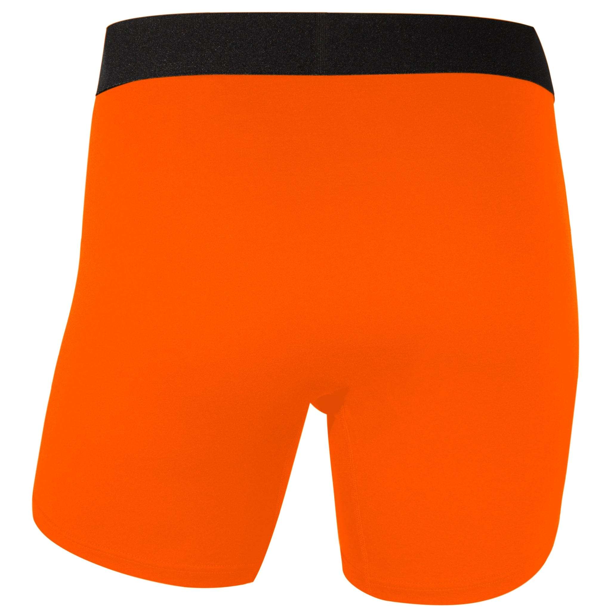 COMMANDER'S COMFORT - 3 or 5 pack Men's Boxer Briefs by APACHE STAR in bold orange with black waistband. Premium cotton underwear for modern men seeking luxury comfort.