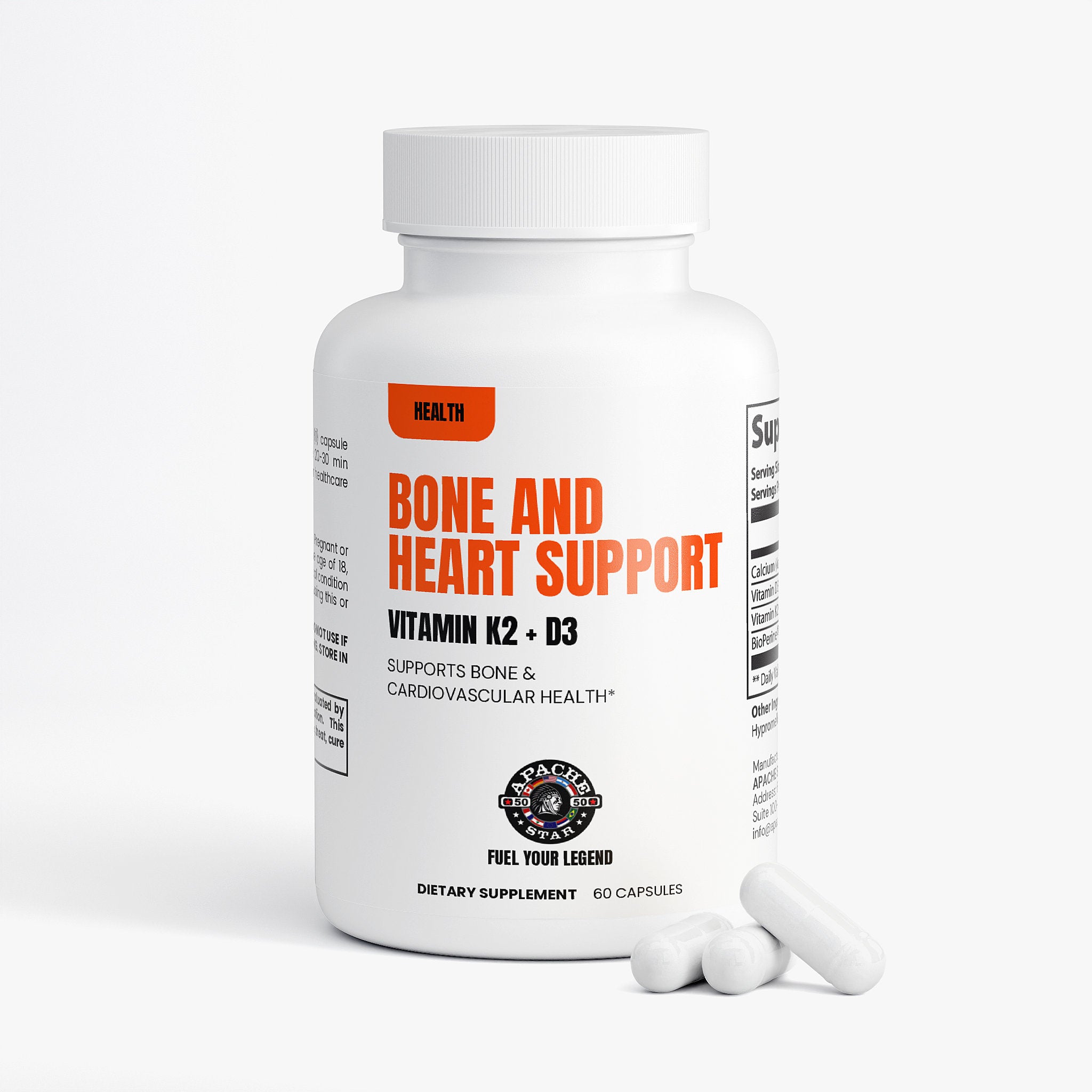 APACHE STAR Bone & Heart Support Supplement - Premium Skeletal & Cardiovascular Wellness Formula for Seniors & Active Lifestyle