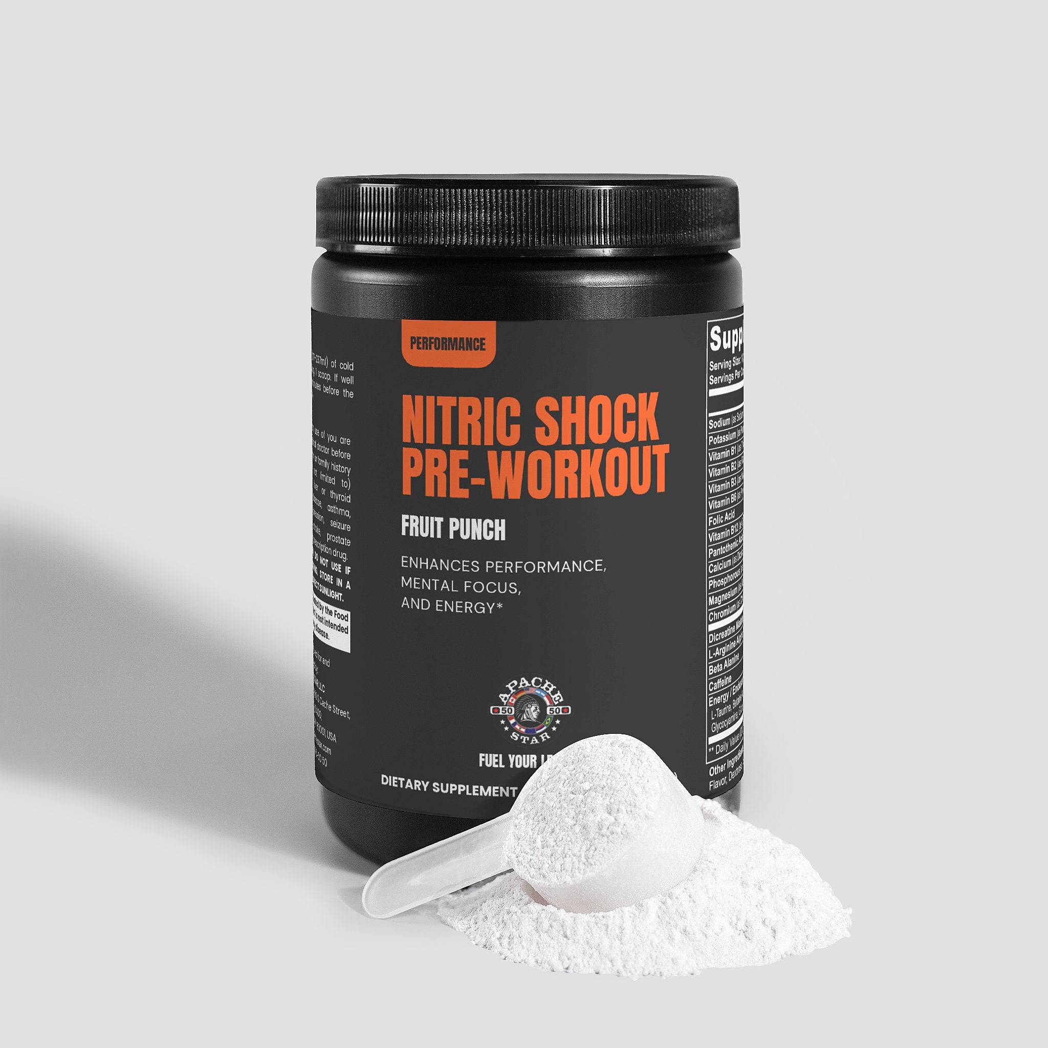 Supplement facts label with ingredients and nutritional information