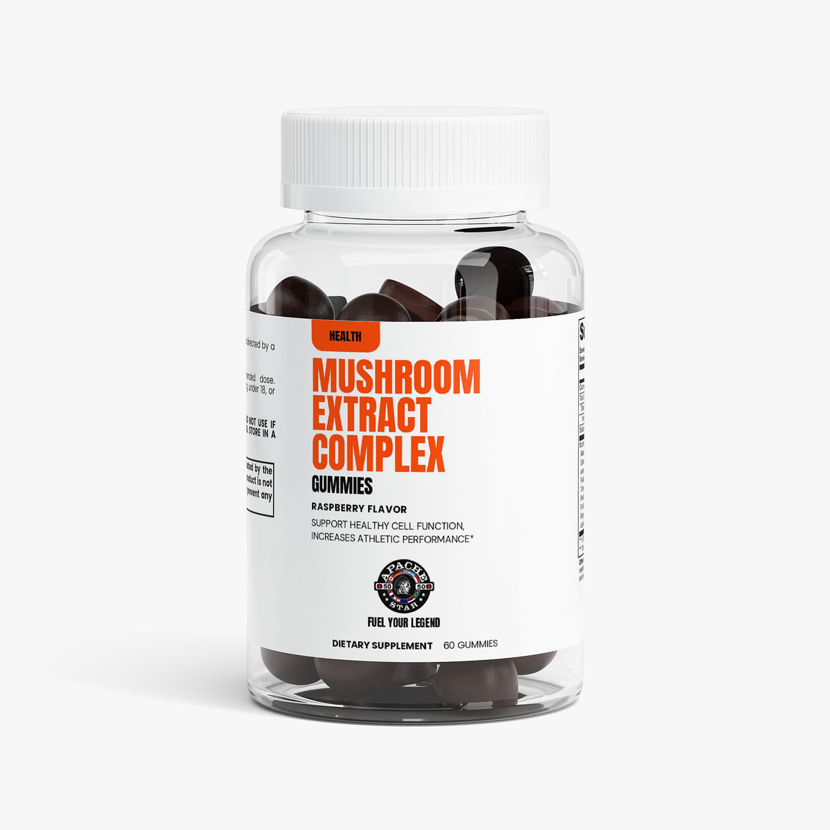 APACHE STAR MUSHROOM EXTRACT COMPLEX GUMMIES — jar, front view