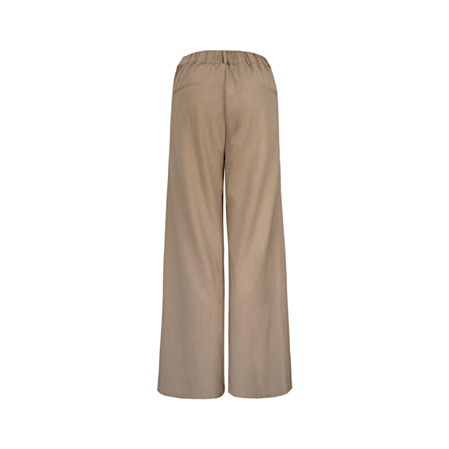 Beige pleated sweatpants CASUAL CHAMP by APACHE STAR® back view structured drape suit trouser style.