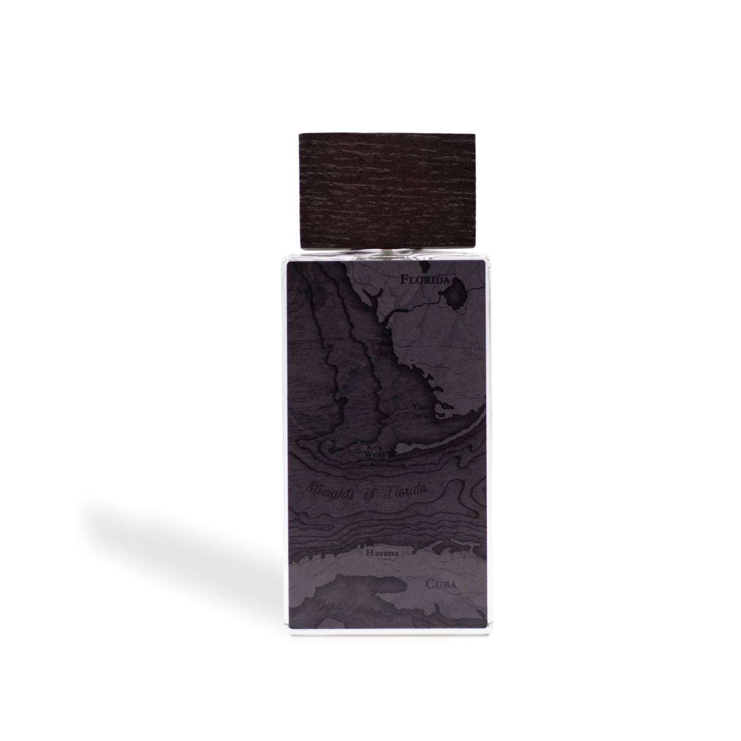 Back view of APACHE STAR® The Legacy Eau de Parfum 100ml bottle featuring a map design, symbolizing the adventurous spirit of this woody cologne.