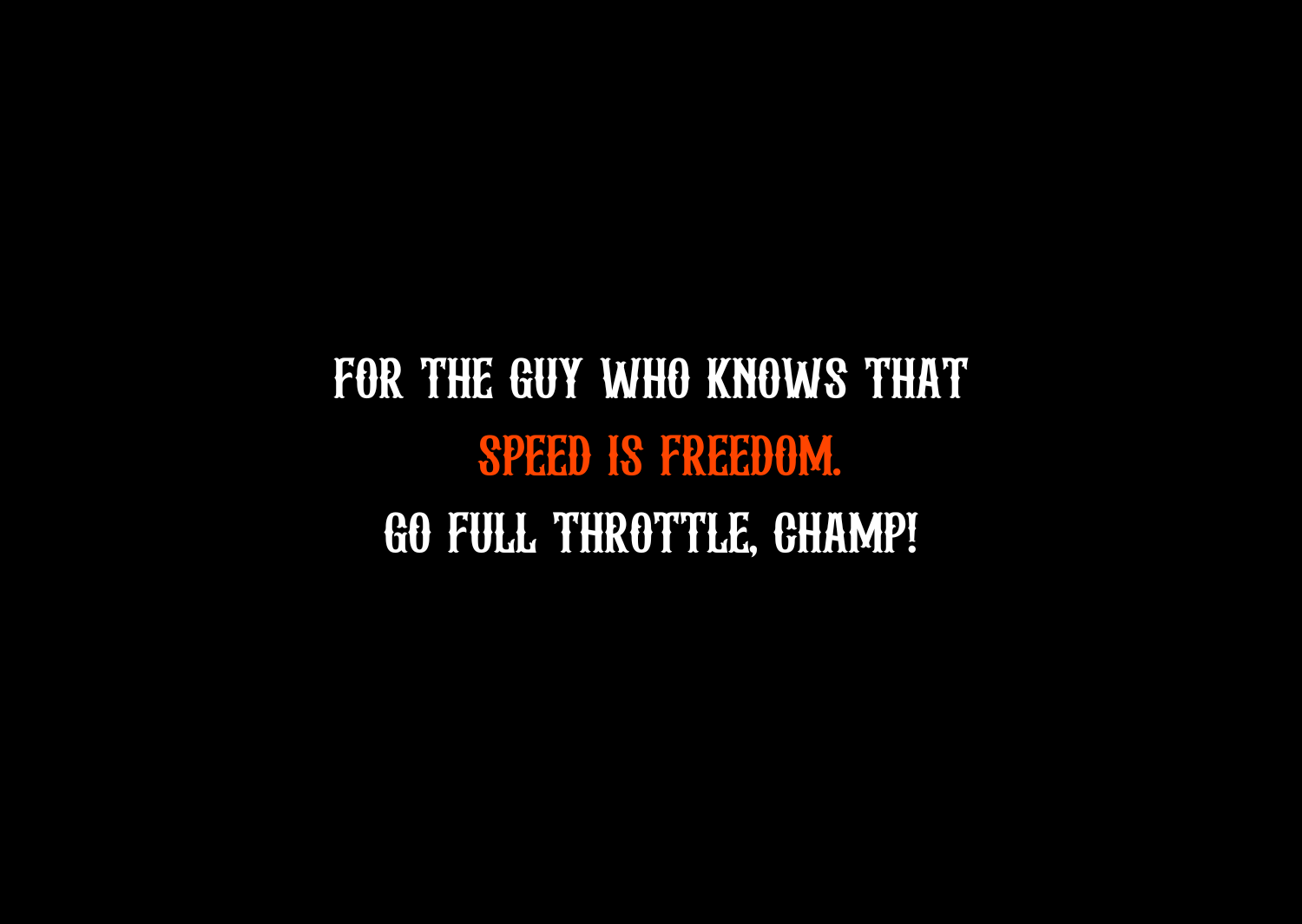Gift Card - SPEED IS FREEDOM