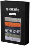COMMANDER'S COMFORT boxer briefs 5 pack, APACHE STAR box with window