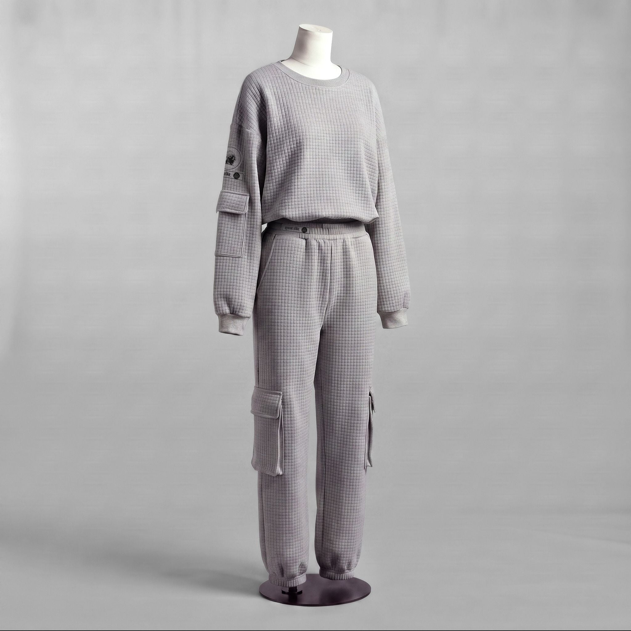 APACHE STAR® GLOBETROTTER Havana waffle set in Light Grey — sleeve label detail
