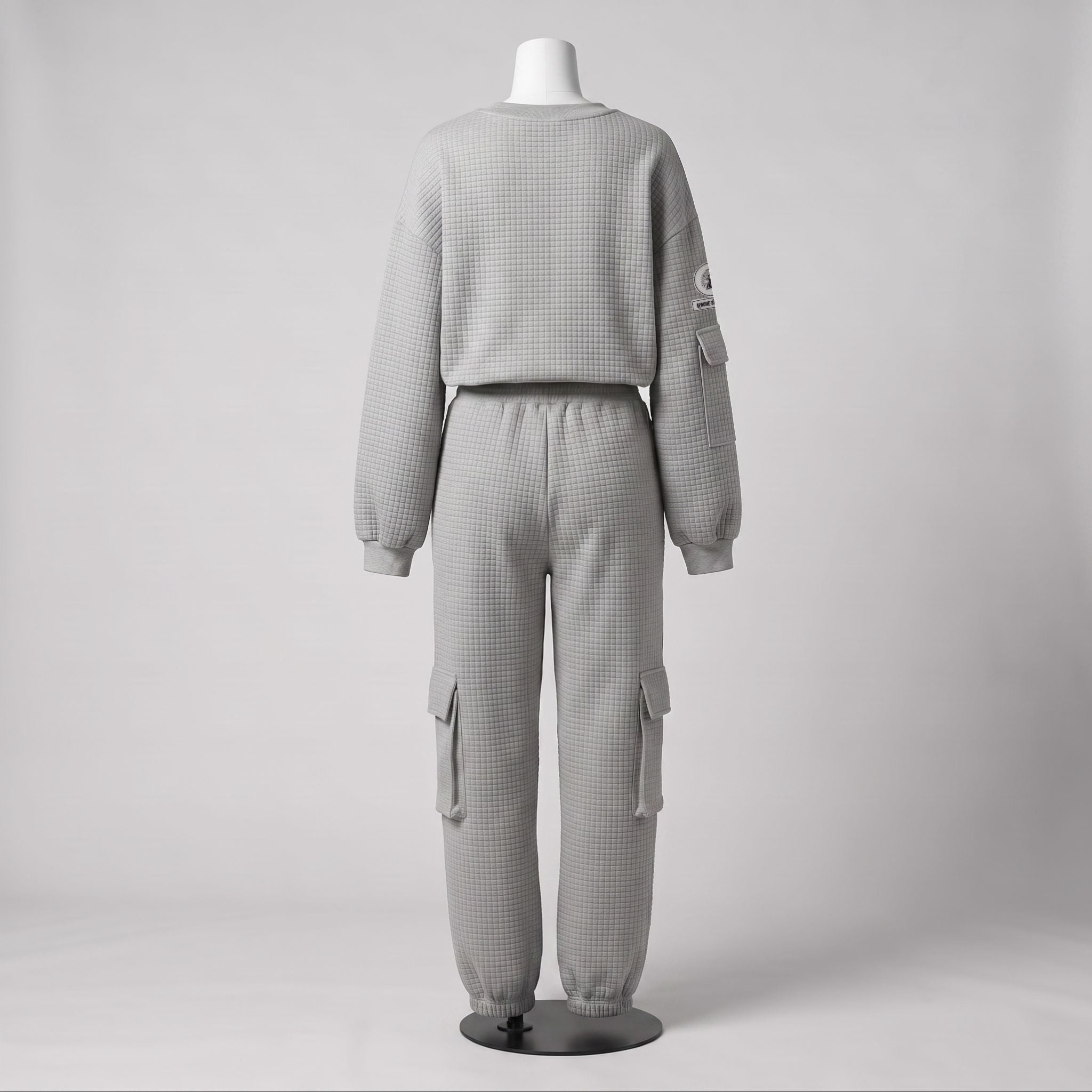 APACHE STAR® GLOBETROTTER Havana waffle cargo set in Light Grey — back view
