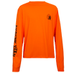 APACHE STAR Burning Battalion Performance Shirt in bright orange with long sleeves and chest logo, ideal for sun protection and outdoor sports.