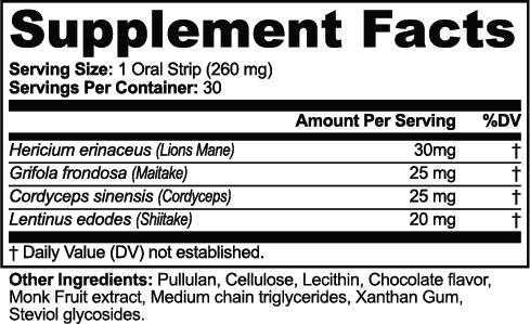 MUSHROOM FOCUS STRIPS - CHOCOLATE | 2 Month Supply